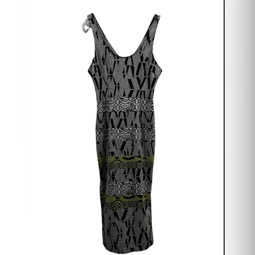 Silence + Noise Gray and yellow Midi Dress - Picture 2 of 5